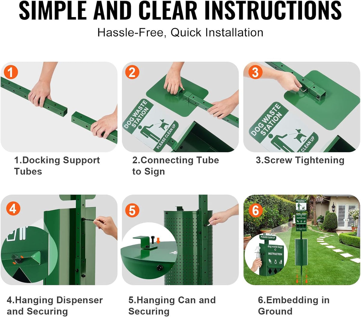 Dog Waste Station, 11.5 Gallon Pet Waste Station with Hand Wash Bottle, Lockable Bag Dispenser, 50 Can Liners & 600