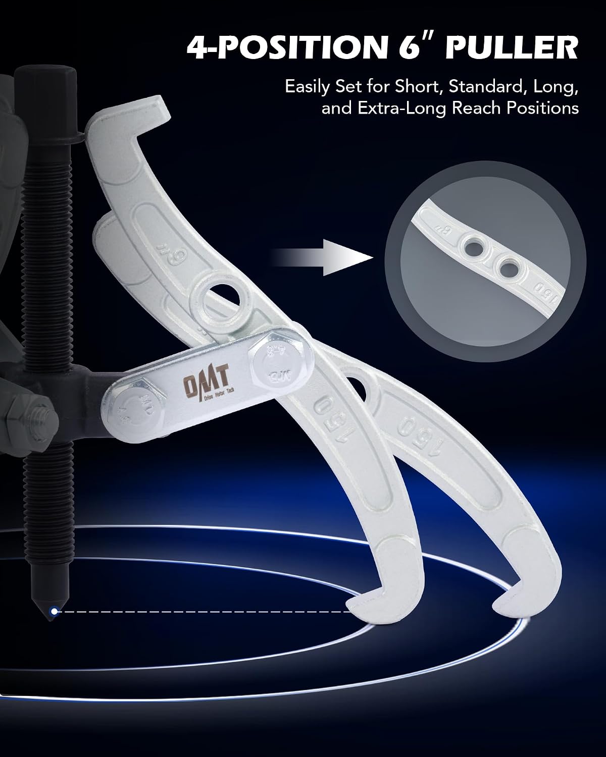 OMT 3" 4" 6" Gear Puller Set, 3 Jaw Puller with Reversible Jaws