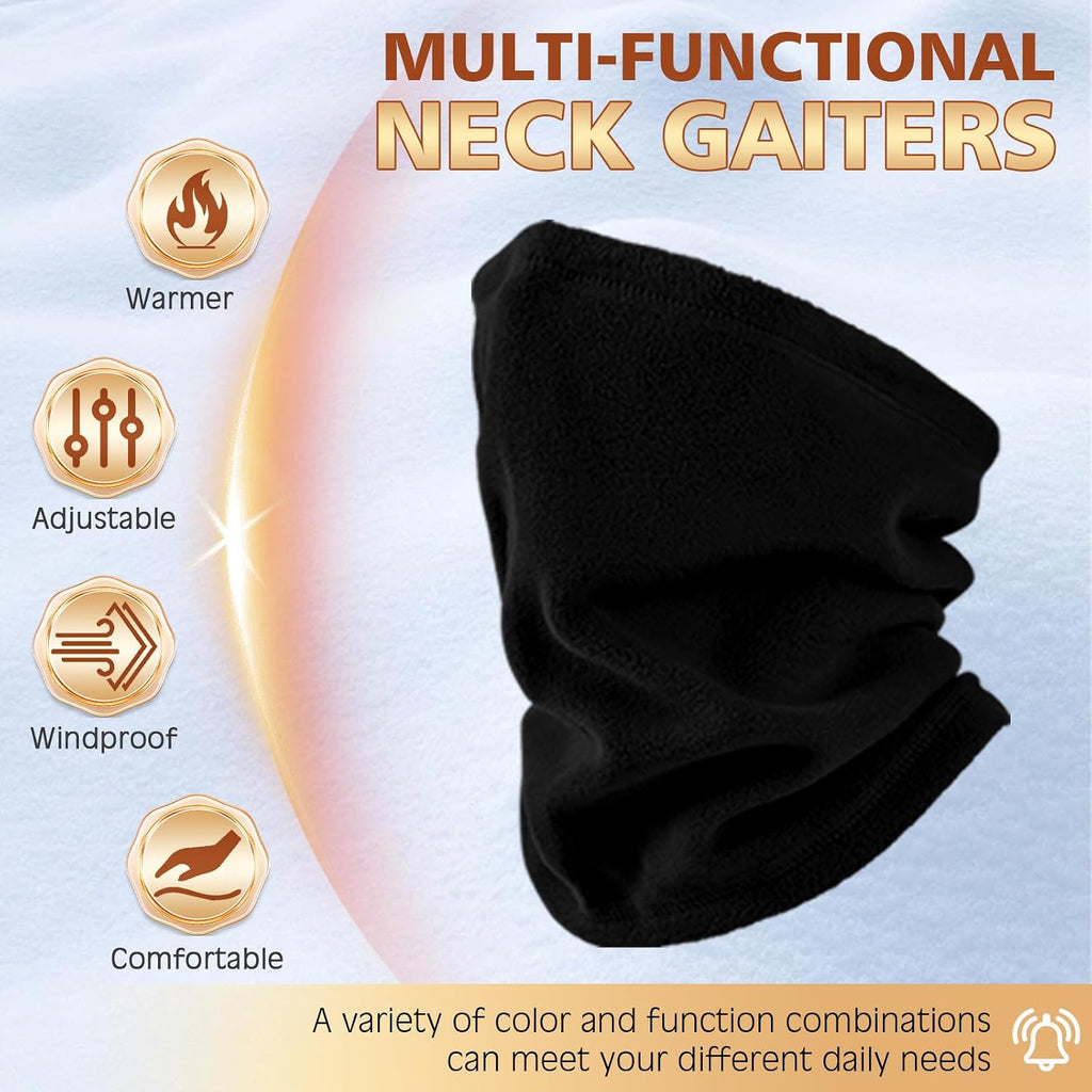 Winter Neck Warmer Gaiter: Windproof Fleece Face Mask Multi Pack | Breathable Ski Mask for Men Women Balaclava Scarf