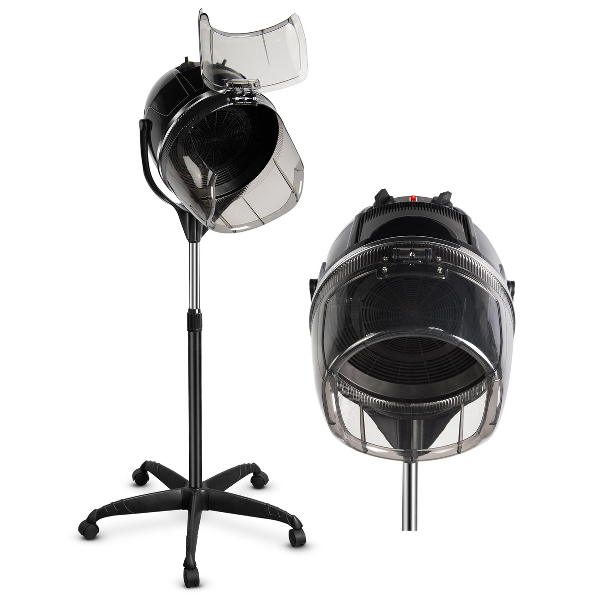 Professional Hooded Bonnet Hair Dryer Stand, Rolling Wheels & Timer