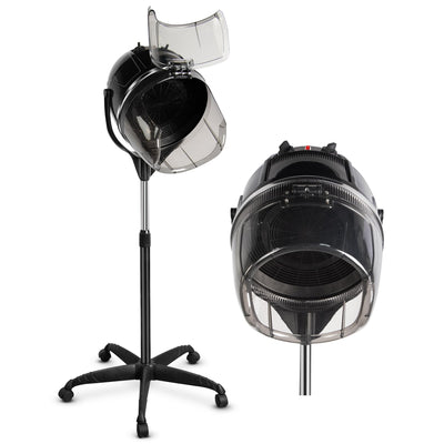 Professional Hooded Bonnet Hair Dryer Stand, Rolling Wheels & Timer
