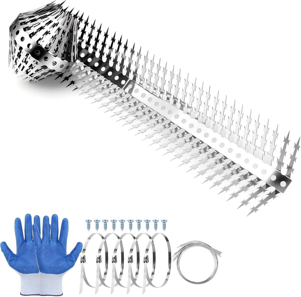 Bird Spikes, Squirrels Spike, Raccoon Snake Deterrent, Squirrel Spikes, Stainless Steel Squirrel baffles for Bird
