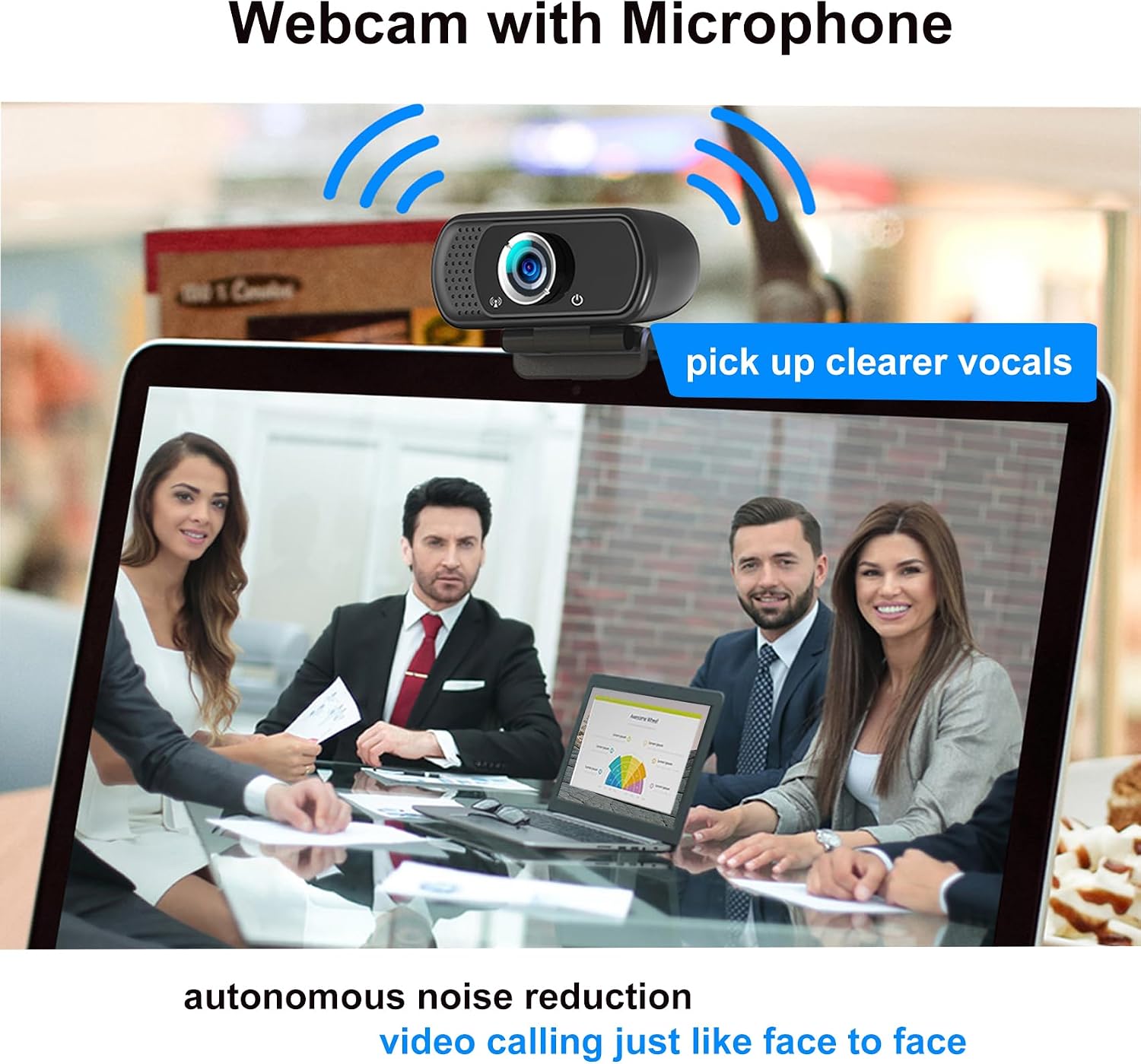 1080P Webcam with Microphone,Web Camera for Desktop Computer Laptop | Wide Angle Webcam With Tripod/Privacy