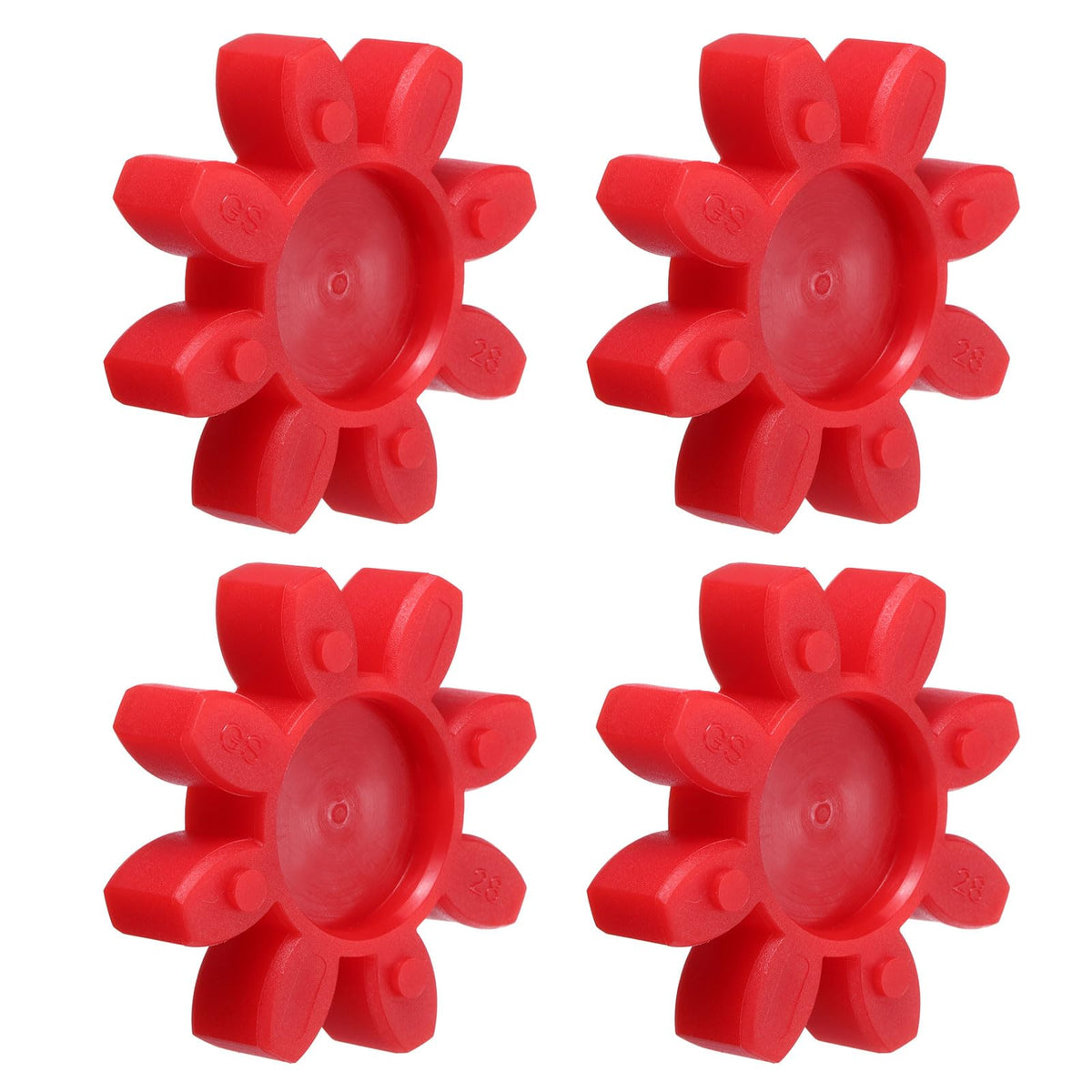 uxcell 4pcs GS28 Coupling Insert, Urethane Flexible Solid Type Jaw Coupling Center Insert for L-Jaw Couplings L-Jaw Couplers Set, Red