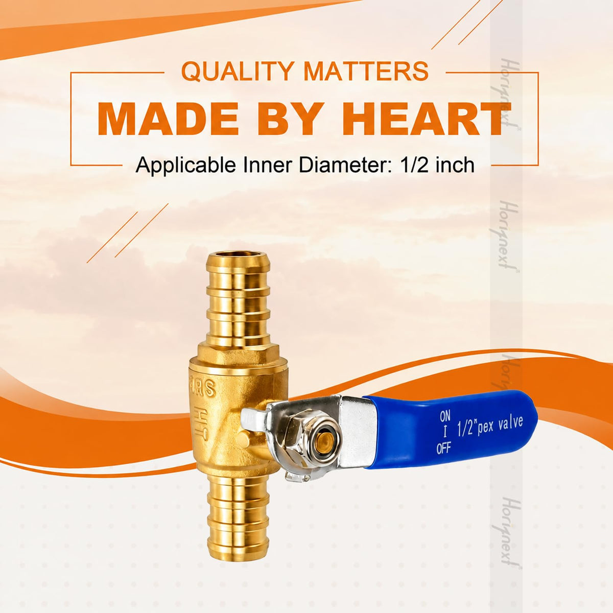 Horiznext 1/2 PEX Valve, Brass Shut Off Ball Valves,4 Red&4 Blue