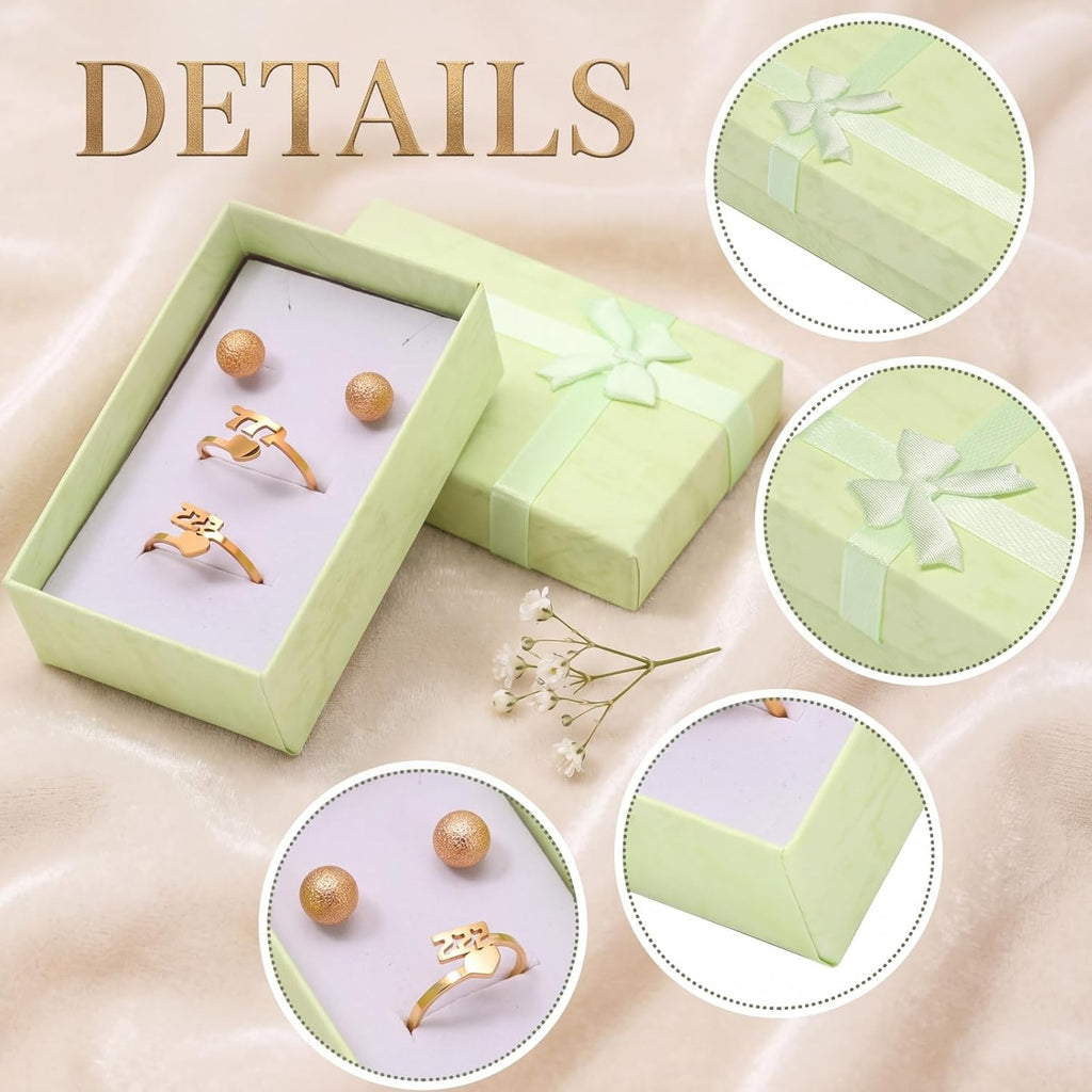 24 Pcs Jewelry Gift Boxes Set for Gift, 12 Colors, 3.2 x 2 Inches