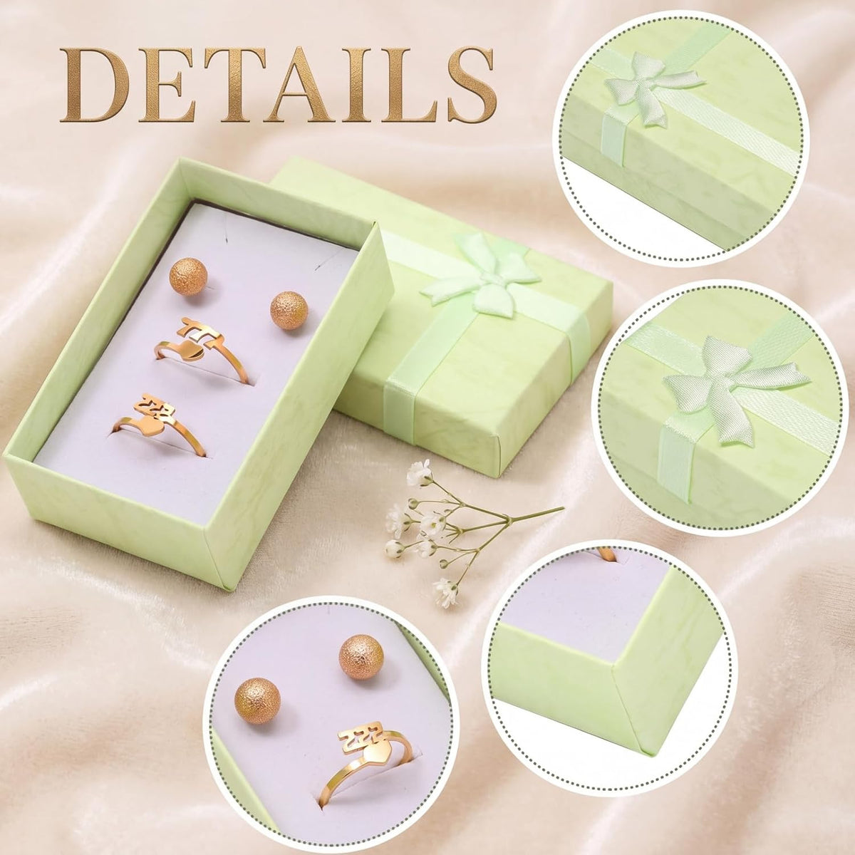 24 Pcs Jewelry Gift Boxes Set for Gift, 12 Colors, 3.2 x 2 Inches