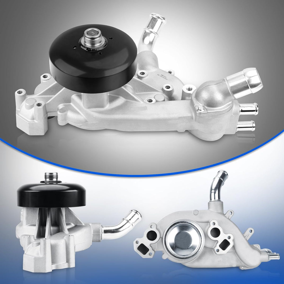 Professional AW5104 Water Pump Kit with Thermostat Gasket Fits For Chevy Silverado Tahoe Suburban Trailblazer Express, GMC Sierra Yukon, Buick, Cadillac, Hummer, Isuzu, 4.8L/5.3L/6.0L V8 Engine