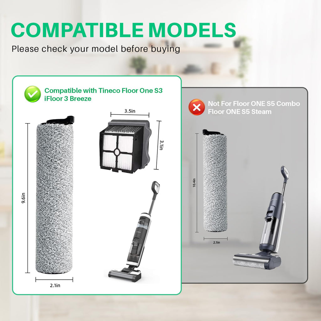 Fanulter 2+4 Pack S5 Roller Brush Replacement Compatible with Tineco