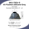 #7 Silicone Grey Square High-Temperature Flexible Roof Jack Pipe Boot Metal Roofing Pipe Flashing (Pipe OD 6" to 11")