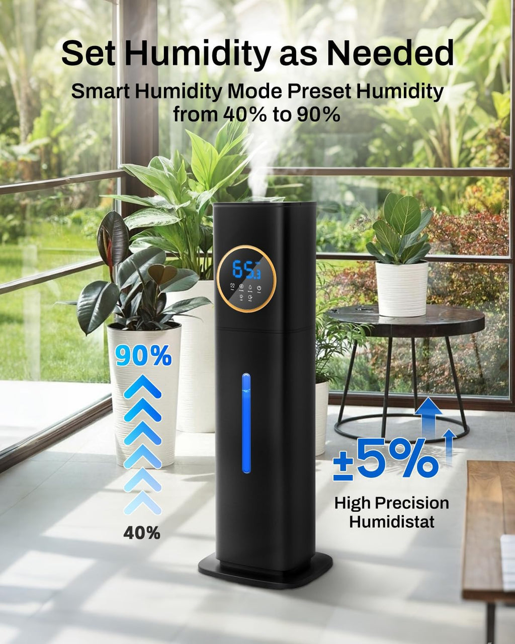 Humidifier Large Room Bedroom with Night Light, 2.1Gal(8L) Humidifiers for Home with Essential Oil Diffuser, Top Fill