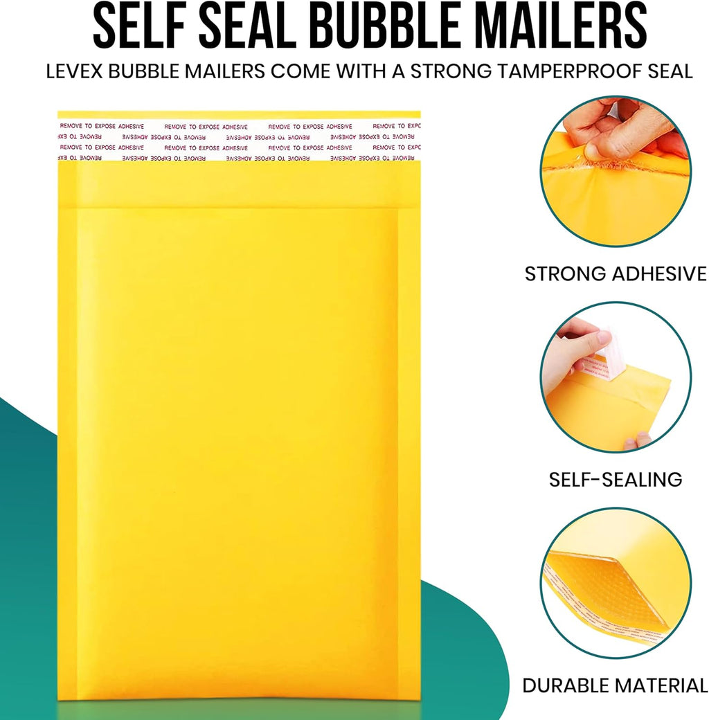 #4 9.5" x 14.5" [10 Pack) Kraft Bubble Mailers, Padded Envelope Mailers, Packing Envelope & Mailing Bags for Shipping