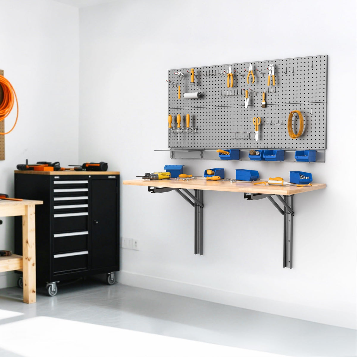 Wall Mounted Folding Workbench, Folding Wall Table, 32x18 in