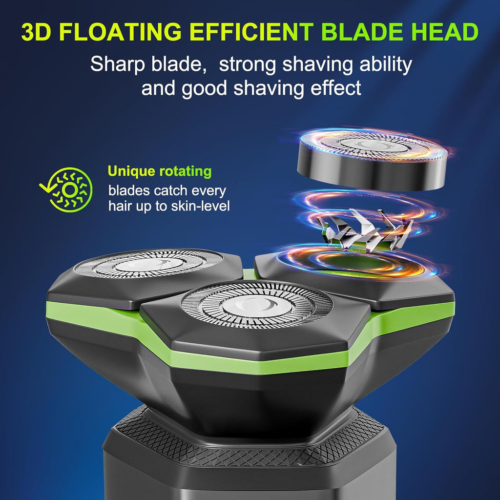 Electric Razor for Men - Electric Shavers for Men with Magnetic Detachable Head, 3D Floating Head, Ideal for Travel