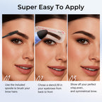 Eyebrow Stamp Kit, Brow Stencil Easy to Use & Natural Looking, Pigmented Long Lasting Eye Brow Cream with Brush and