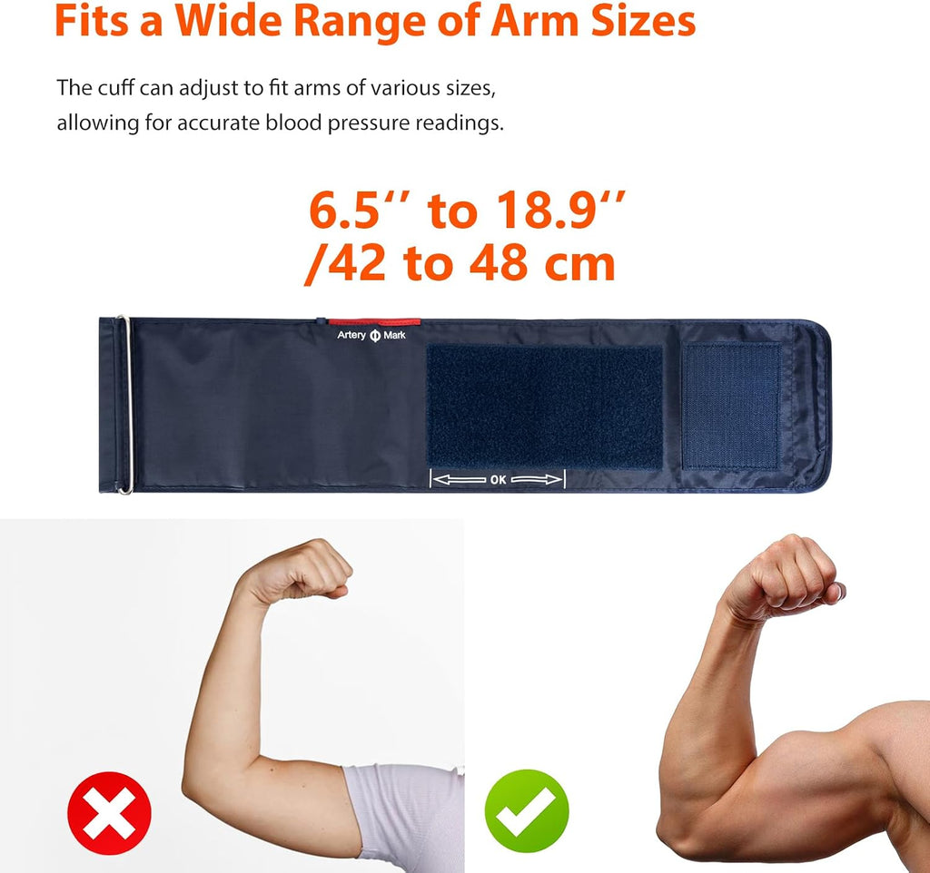 Extra Large Adult Replacement Blood Pressure Cuff for Big Arms (16.5"-18.9", 42-48cm), Compatible for iHealth Track