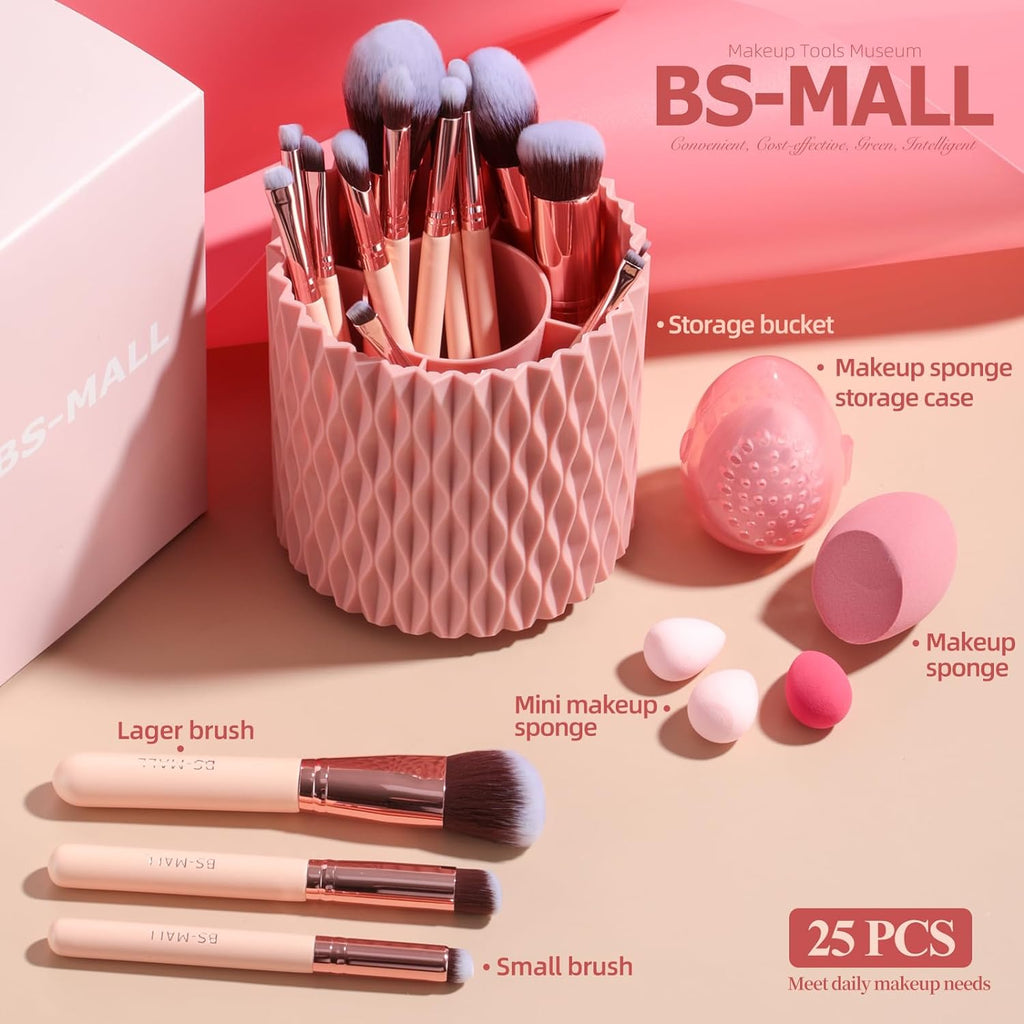 Makeup Brushes Premium Synthetic Foundation Powder Concealers Eye Shadows 18 Pcs Brush Set with 5 sponge & Holder