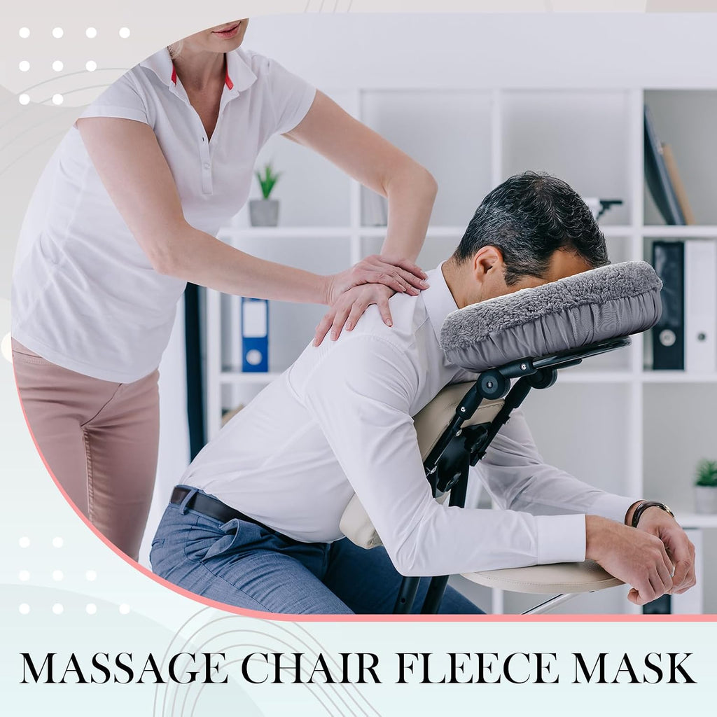 2 Pcs Massage Face Cradle Cover Fleece Massage Table Headrest Cover 14.6'' x 13'' Beauty Bed Headrest Pillow Pad