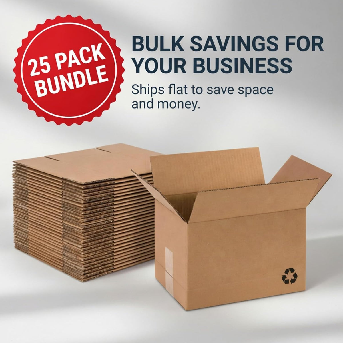 15"L x 12"W x 10"H Medium Shipping Boxes (25-Pack) | Kraft Corrugated Cardboard Boxes for Packing, Moving and
