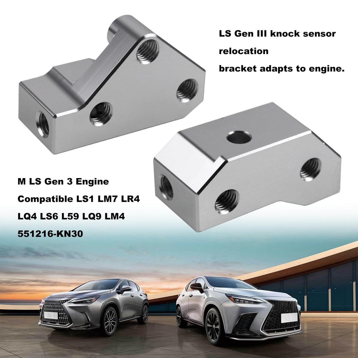 RYANSTAR RACING 551216-KN30 Knock Sensor Brackets Compatible with GM LS
