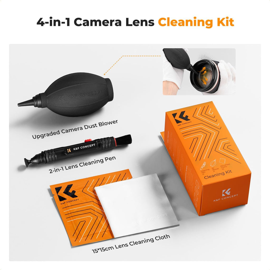 4 in 1 Camera Lens Cleaning Kit for Photography Beginner | Strong Blower, Multi Pen,Washable Reusable Microfiber