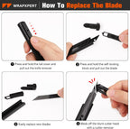 Utility Knife Retractable with 30 Degree Snap Off Blade,Box Cutter for Carton,Razor Knife Exacto Craft,3 Pack