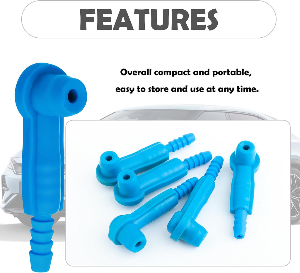 5PCS Brake Bleeder Adapter Kit,Professional Brake Bleeder Vacuum Pump Pipe Connectors Kit,Practical Connect Brake Bleeder Hose Exchange Tool for Quick Brake Fluid Change (Blue)