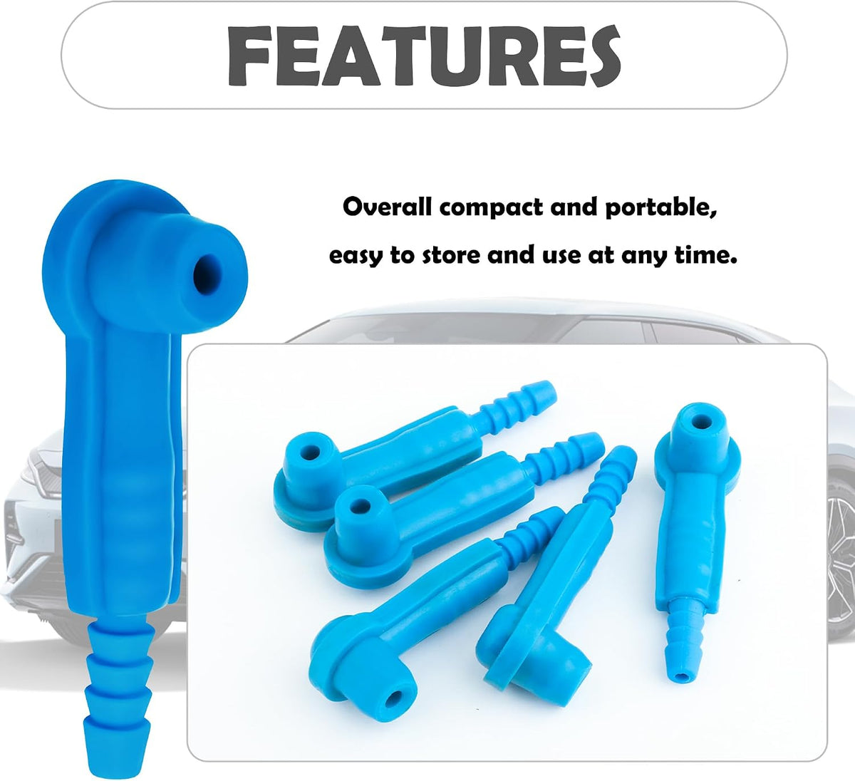 5PCS Brake Bleeder Adapter Kit,Professional Brake Bleeder Vacuum Pump Pipe Connectors Kit,Practical Connect Brake Bleeder Hose Exchange Tool for Quick Brake Fluid Change (Blue)
