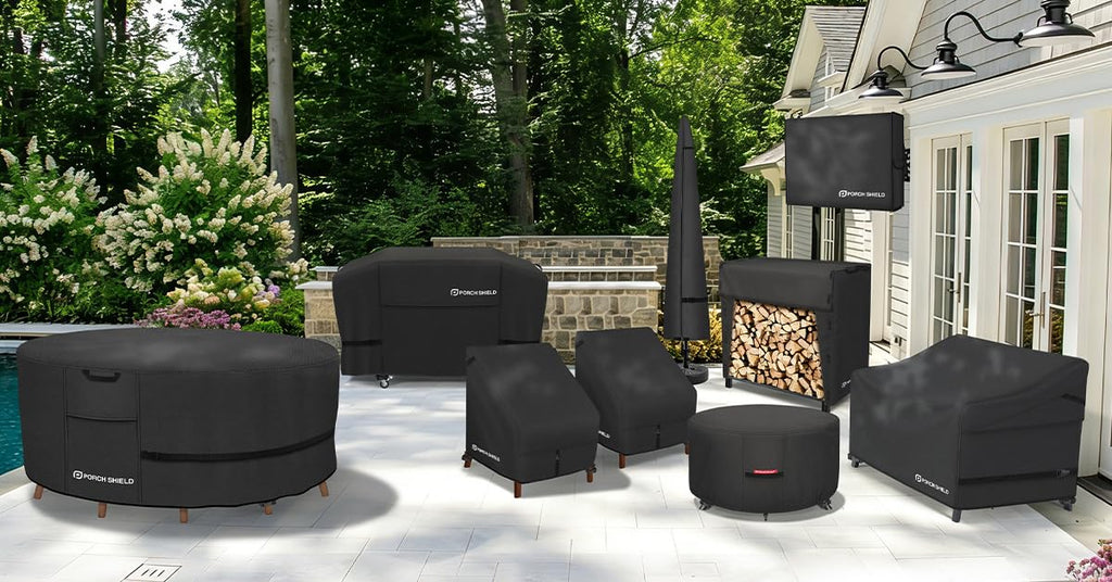 600D Round Patio Fire Pit Table Cover 32 inch, Black