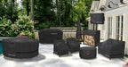 600D Round Patio Fire Pit Table Cover 32 inch, Black