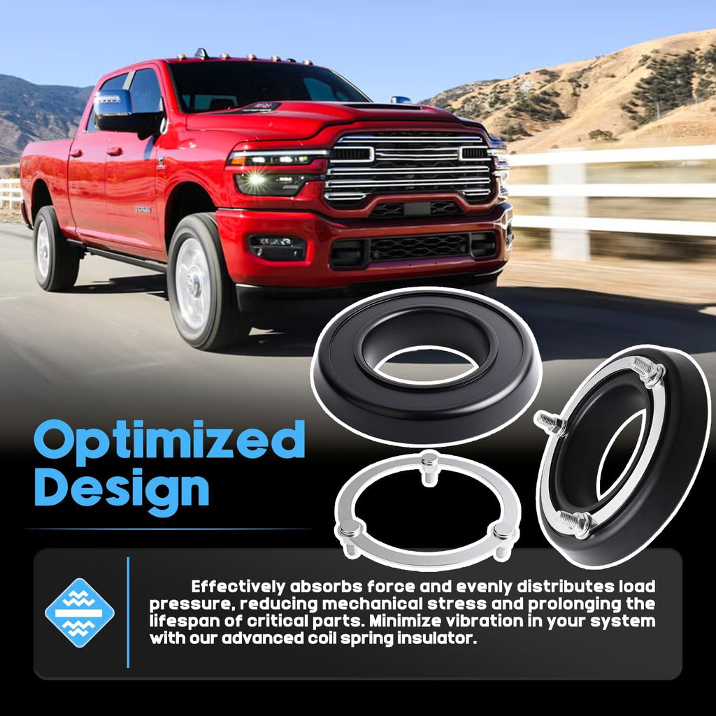 2 Pcs Front Spring Insulator Bushing Fit For Dodge Ram 1500 2500 3500 1994-2013 Coil Spring Isolator Replacement Replaces For K160015 (2 Pcs)