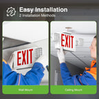 Freelicht 2 Pack Commercial Double-Sided Exit Sign with Large LED Lights