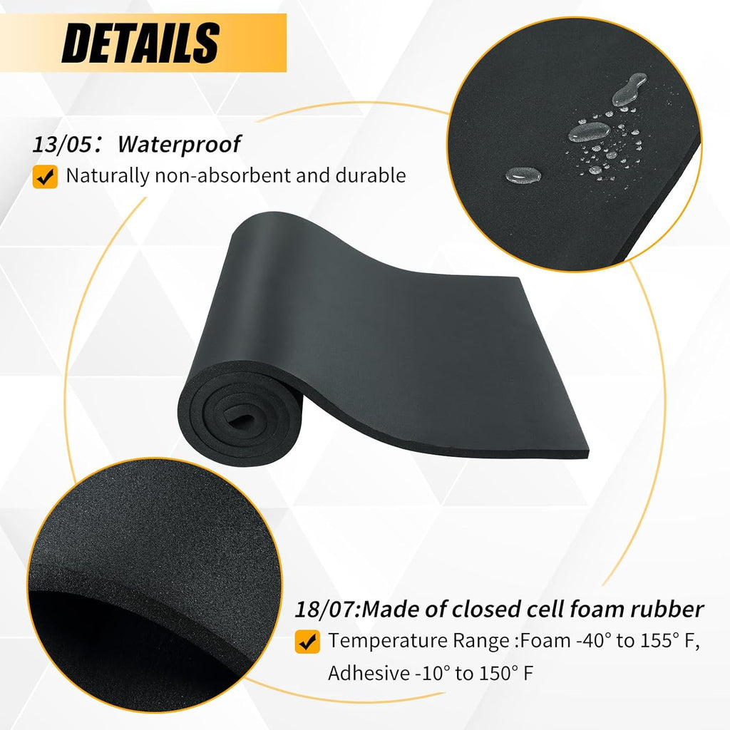 Sponge Neoprene Foam Sheet with Adhesive, 1/8" T x 12" W x 48" L