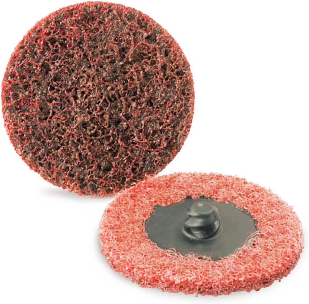 3 Inch Surface Conditioning Discs, 25 Pcs Medium Sanding Discs, Type-R Quick Change and Heat Dissipation (Red-Medium).
