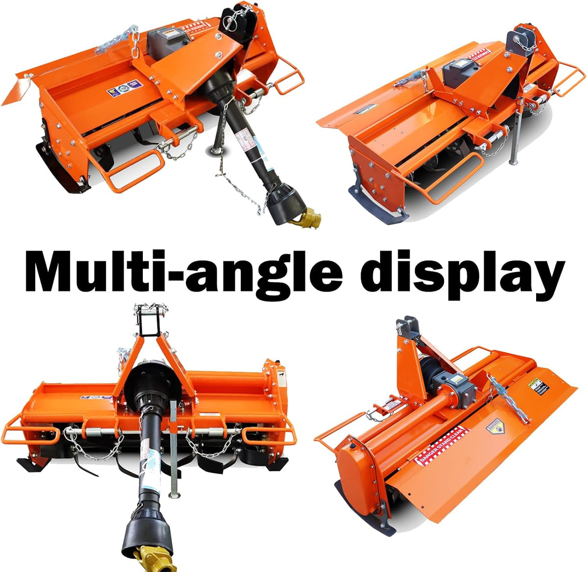 37” 3 Point Rotary Tiller for Compact Tractors 15-25HP Cat 1 Cultivator | 16 Replaceable L-Shaped Tines for Easy