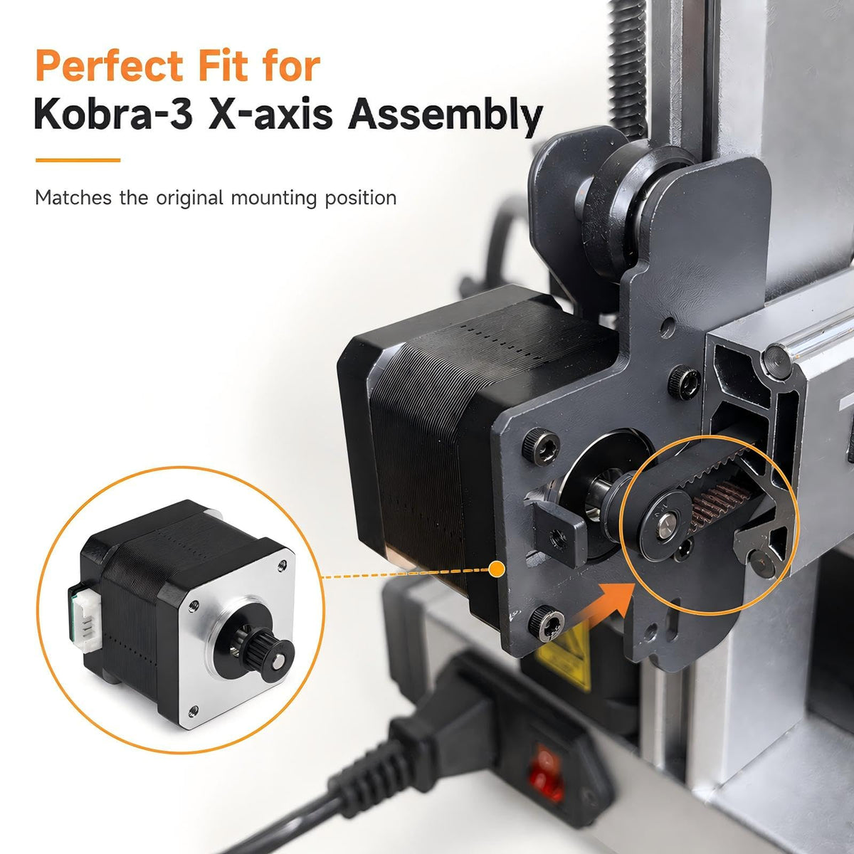 X-Axis Stepper Motor for Anycubic Kobra3: 42 NEMA 17 Motor 10 Tooth Pulley DC 2.5V 1.5A High Torque Fix Layer Shift 3D Printer Replacement Parts
