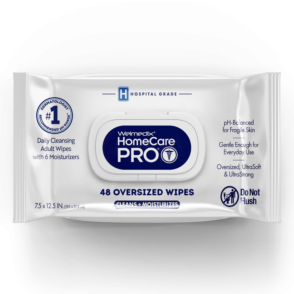 Adult Bathing Wipes - Oversized No Rinse Bath Wipes