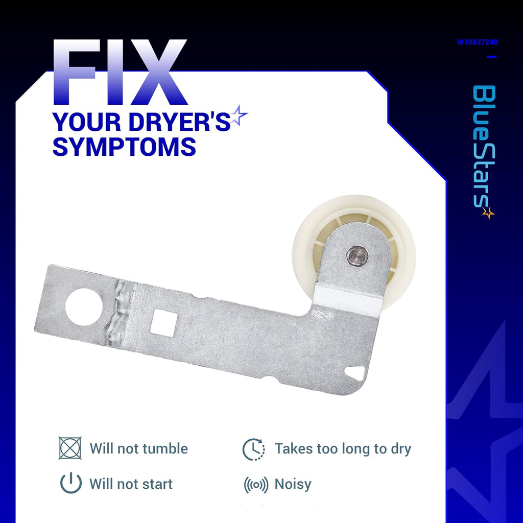 BlueStars Unbreakable W10837240 Dryer Idler Pulley With Bracket for Kenmore