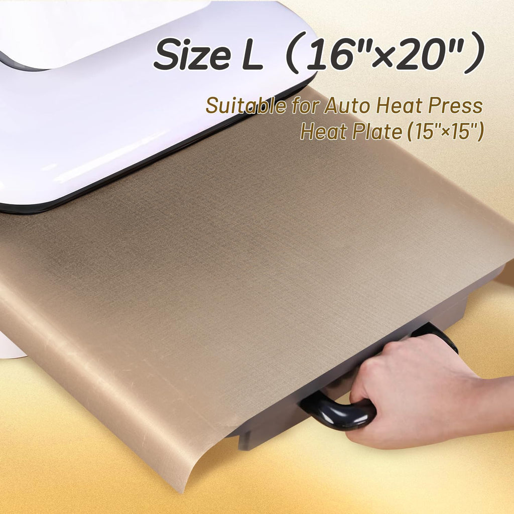 PTFE Teflon Sheets, 16 x 20", 4 Pack | Suitable For Auto Heat Press,For Heat Transfer Paper, For Sublimation Paper