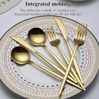 Gold Silverware Set 60 Piece Service for 20, Titanium Gold Plated Stainless Steel Flatware Set, Knives Forks Spoons