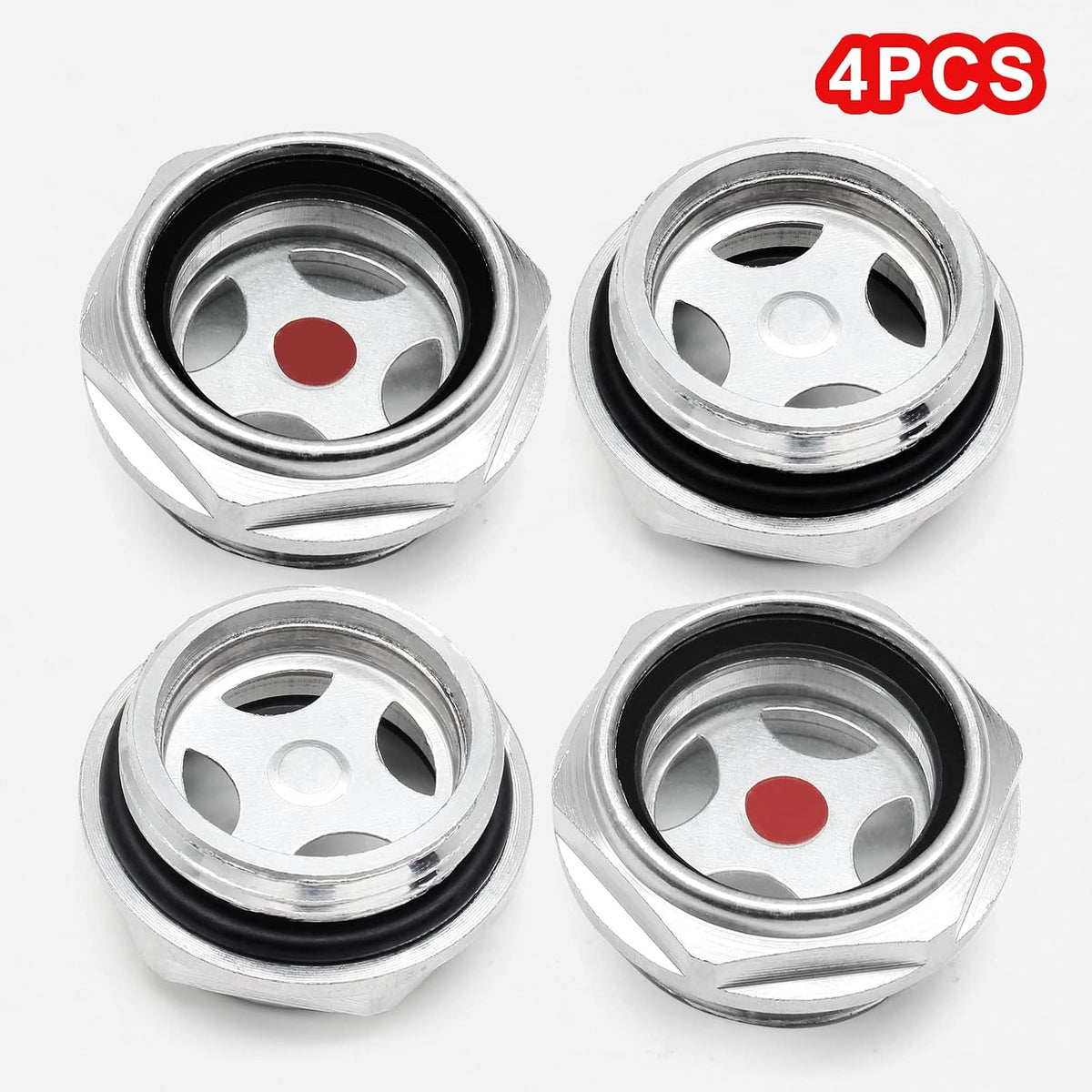 4Pcs Air Compressor Oil Sight Glass 1 Inch NPT Tan