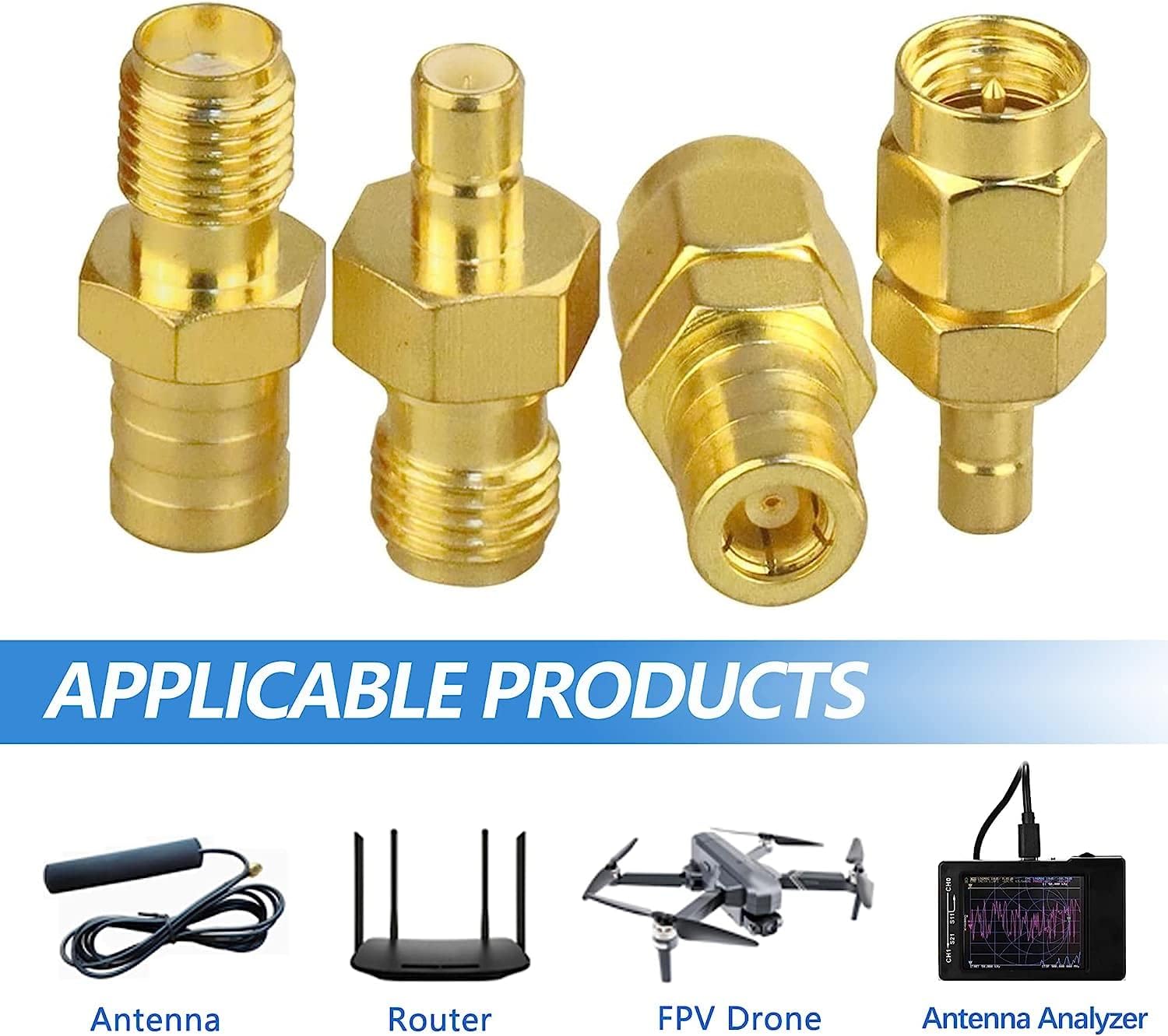 4PCS SMA to SMB Radio Antenna Coax Adapter, SMA Male/Female to SMB Male/Female Coax Connector for DAB Car Aerial