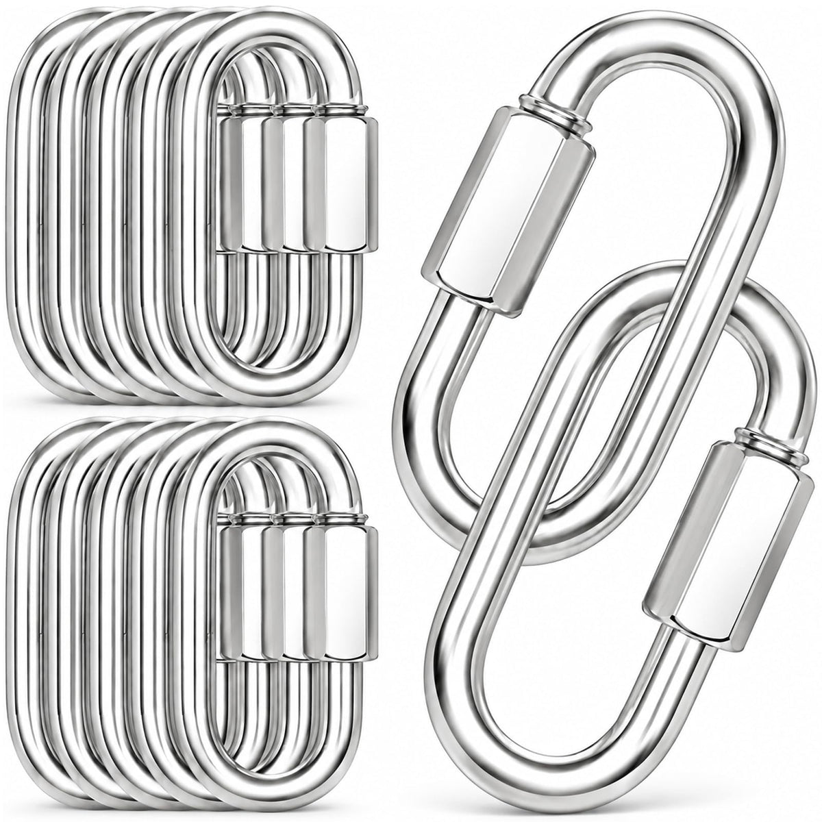 30PCS Heavy Duty Quick Link, 3.5IN Quick Chain Link, Silver