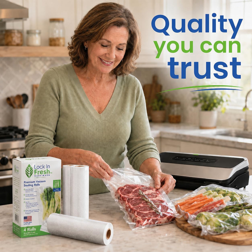 Vacuum Sealer Bags for Food - Heavy Duty Food Saver Vacuum Sealer Bag Rolls - Sous Vide, Seal a Meal Bags, 1-pack