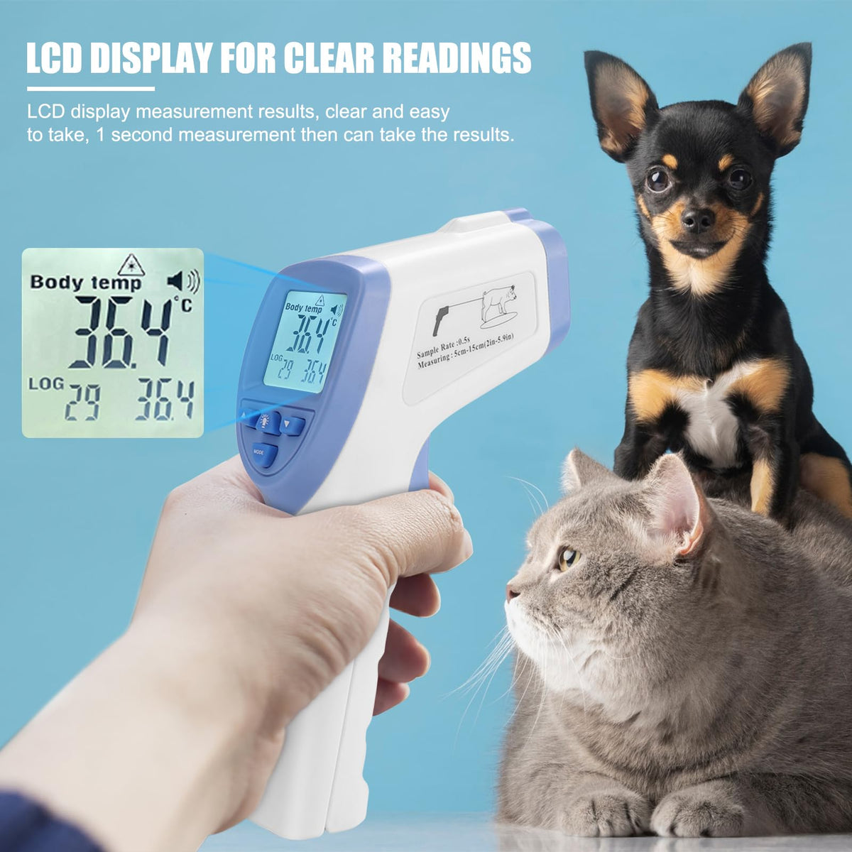 Veterinary Infrared Thermometer, Non Contact for Livestock & Pets