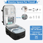 Travel Backpack for Women Men, 18 x 14 x 8 inch Carry on Backpack