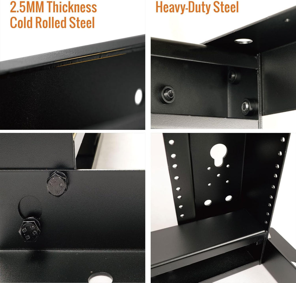 Tecmojo 38U 4-Post Open Frame Server Rack, Adjustable Depth 23.6 inch-39.3 inch – 19" Network, Server, AV, Data & IT Equipment, Telecom & Patch Panel Mount, 3450 lbs Capacity, Black,Tapped Holes