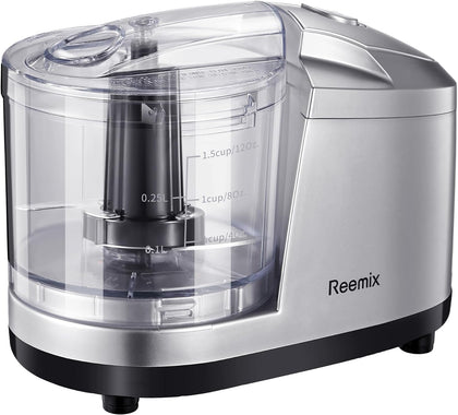 1.5-Cup Electric Food Chopper, 100W Mini Food Processor Meat Grinder | One-Touch, Mix, Chop, Mince and Blend