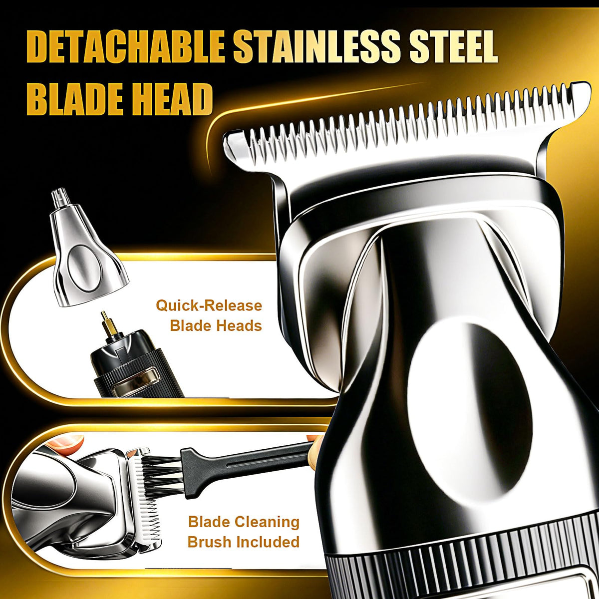 6 in 1 Beard Trimmer for Men Rechargeable with LED Display