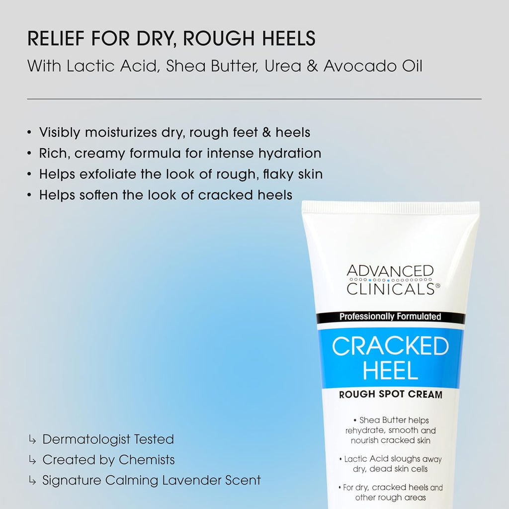 Cracked Heel Foot Cream Skin Care Moisturizer Lotion For Feet W/Shea Butter | Helps Heal Cracked Skin, Rough Spots